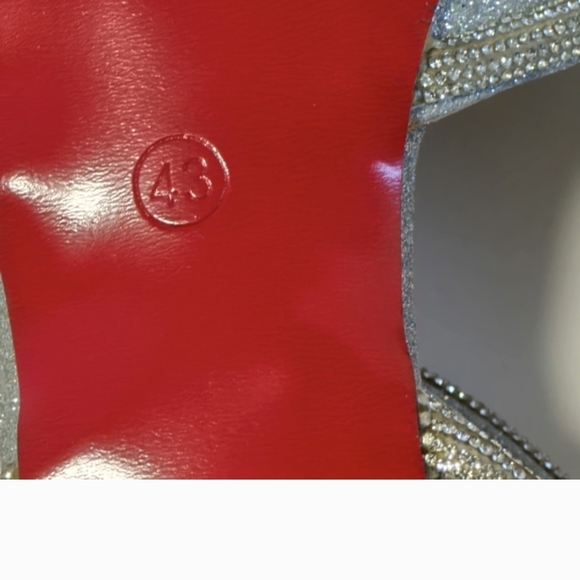 Elegant Silver Rhinestones and White Women's Heels - Picture 12 of 17